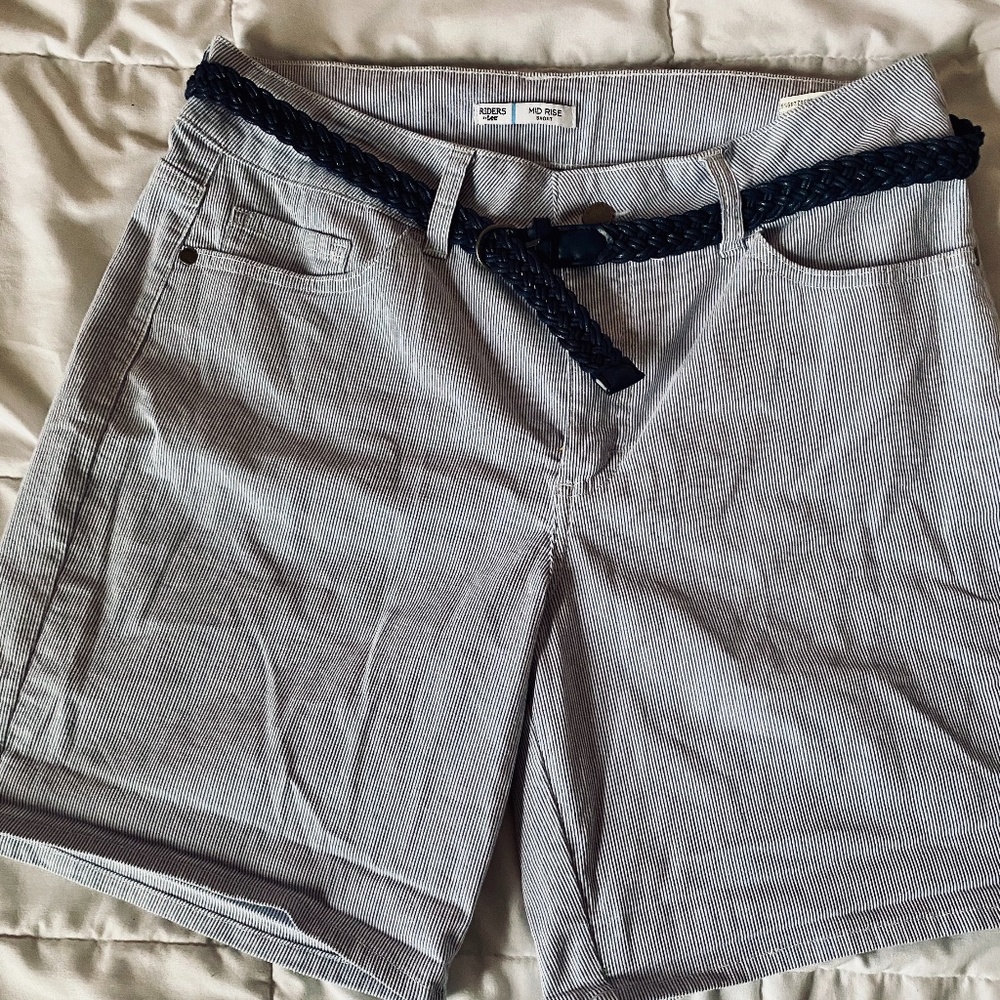 Striped Navy and White Shorts from Riders by Lee